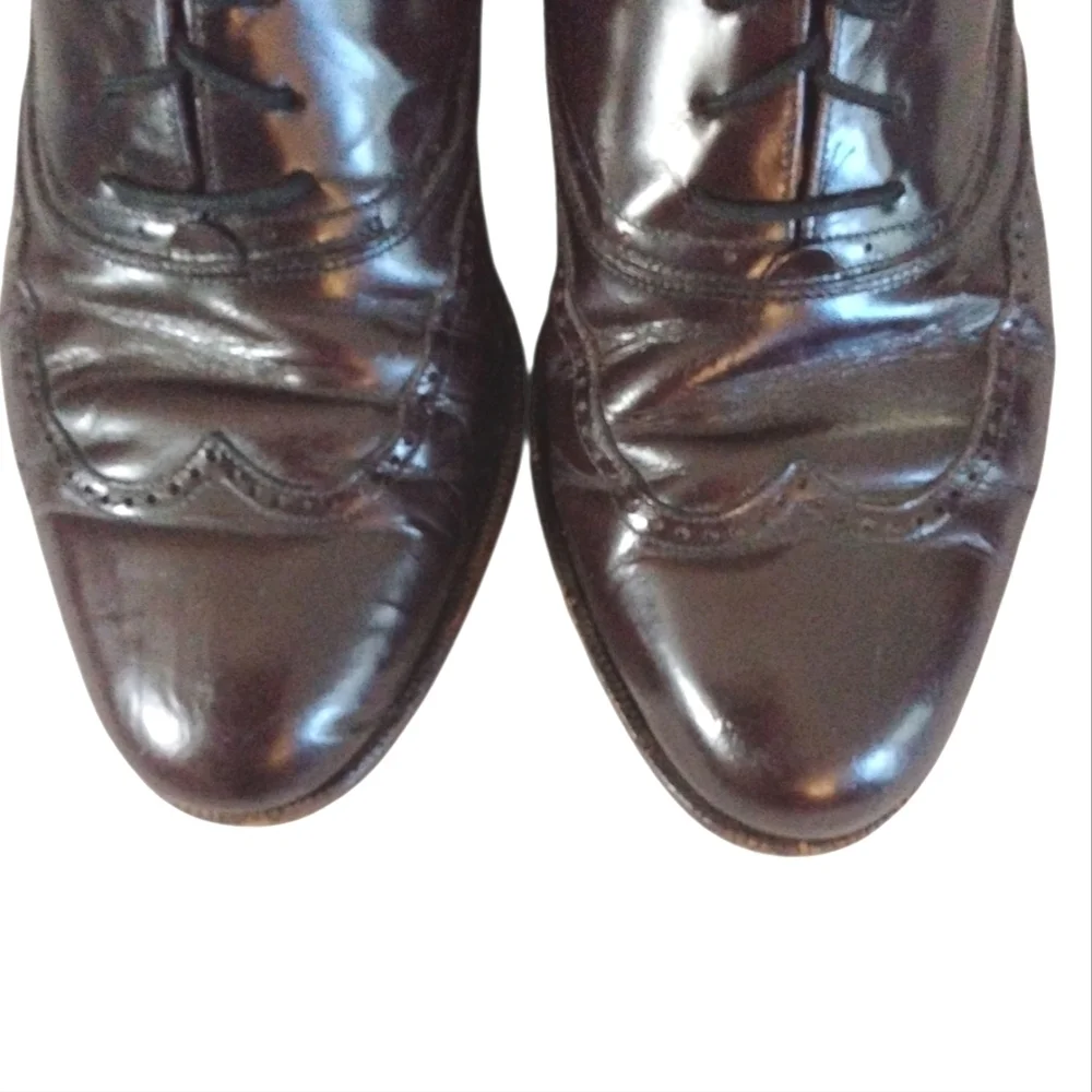 Vintage Bally Lenox Prestige Brown Wing Tip Oxfords Men's Size 7 D